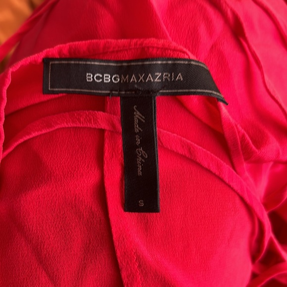 bcbgmaxazria red silk sleeveless blouse - Picture 5 of 7